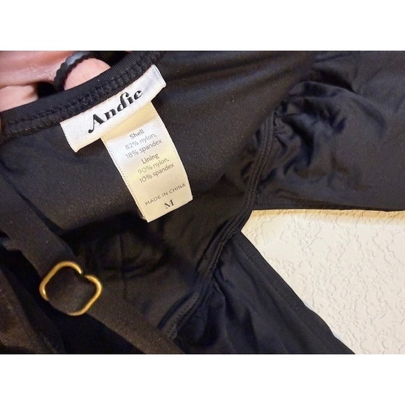 Andie Swim The Sardinia One Piece Swimsuit Black AO017-BLK-M Womens Size M NEW - Picture 6 of 11